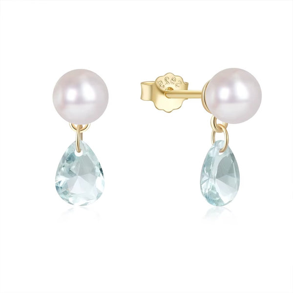 Hingham Pearls & Aquamarine Drops
