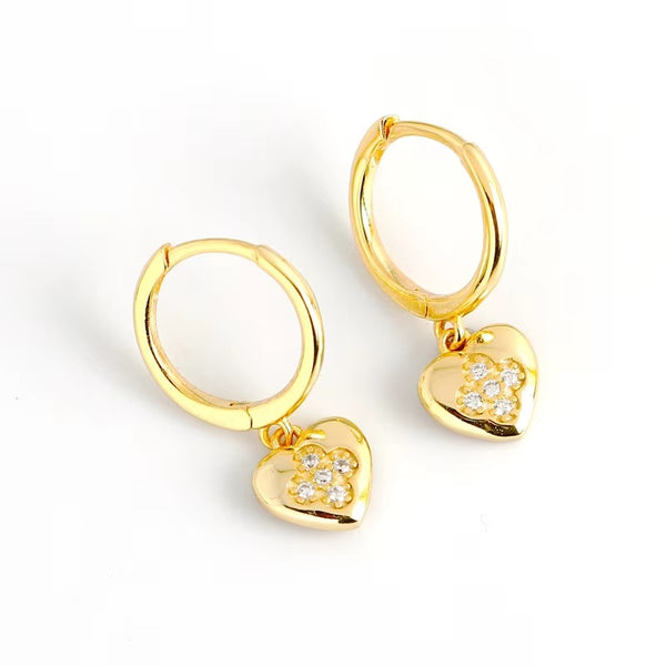 Amulet Heart Pendant Hoops