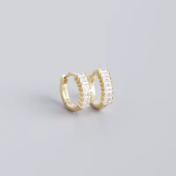 Duncanville Baguette Crystal Hoops - Available in 4 Colors