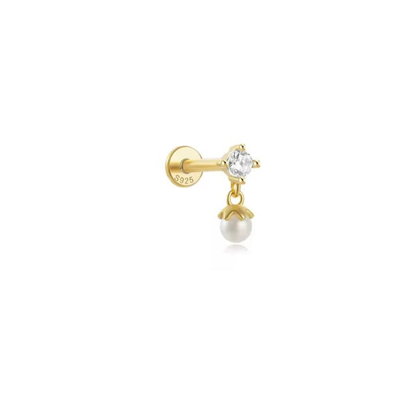 Kiva Crystal & Opal Screw Back Studs with Drop Earrings