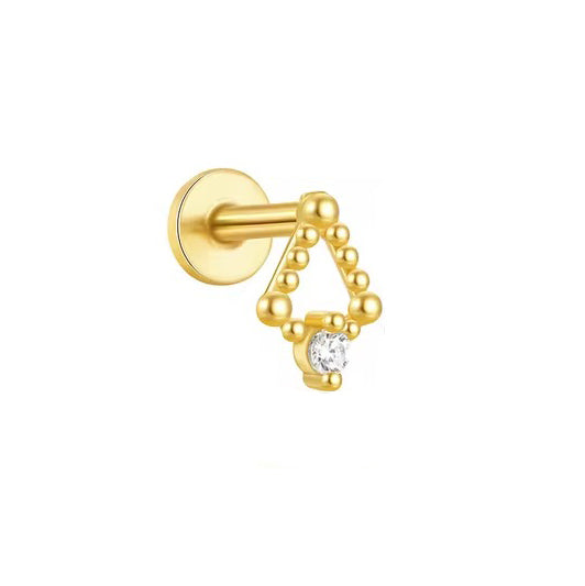 Greensburg Crystal Drop Flatback Stud- Single Earring