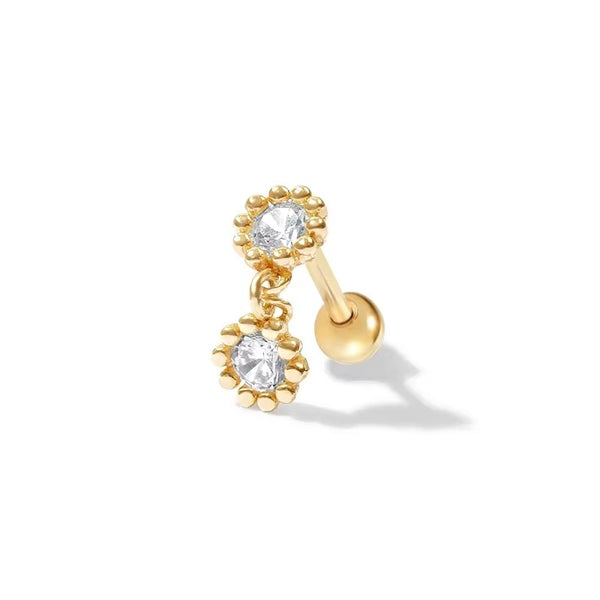 Hartford	Crystal Ball Screwback- Single Earring